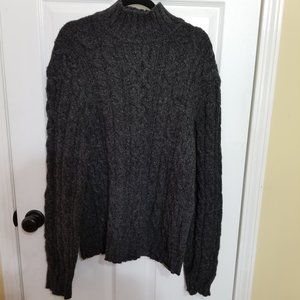 Cable knit Turtle Neck Wool Blend Sweater,